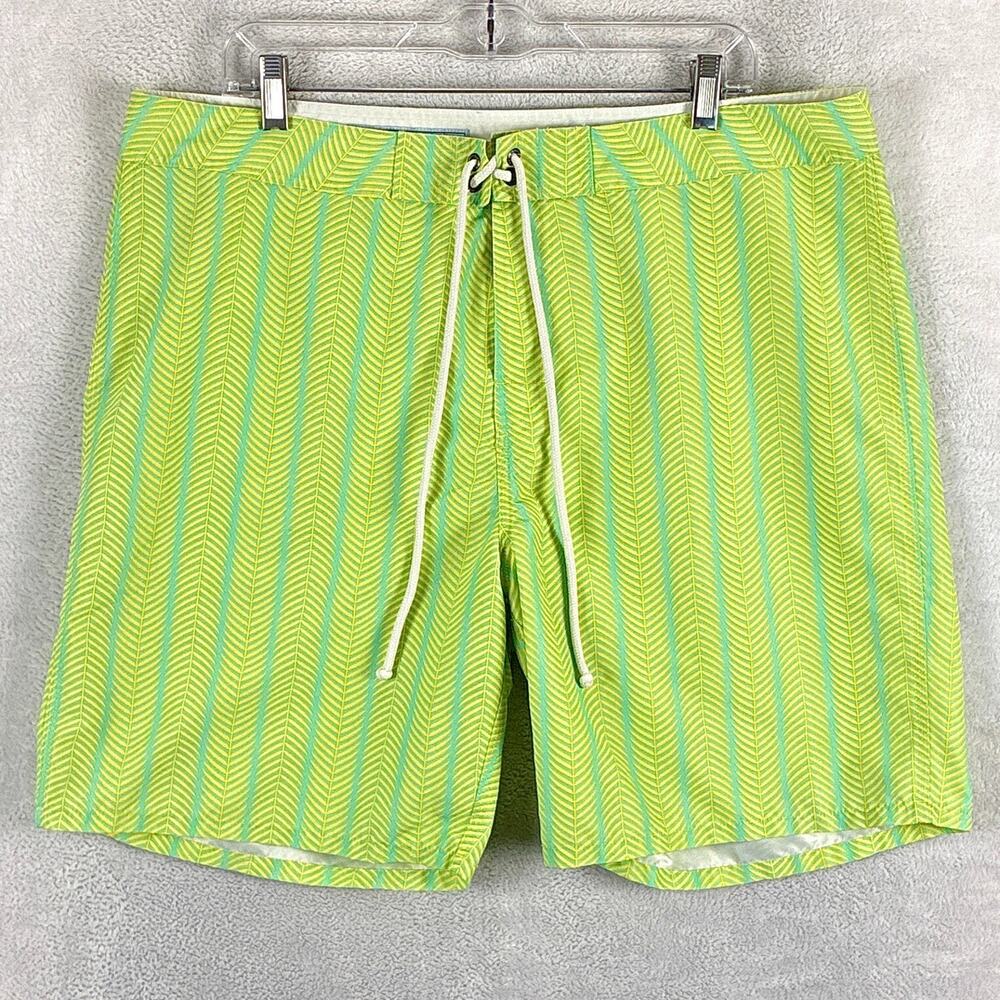 Strong Boalt Board Shorts Men 36 Yellow Green Palm Beach Surf Beach Pool Summer